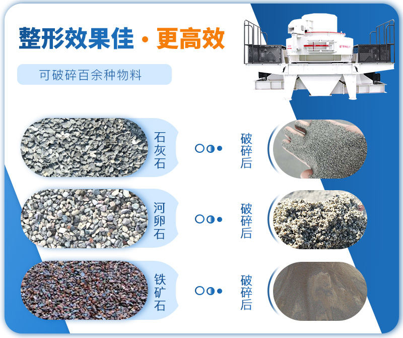 制砂機(jī)成品粒度多樣化，各種石料都不怕